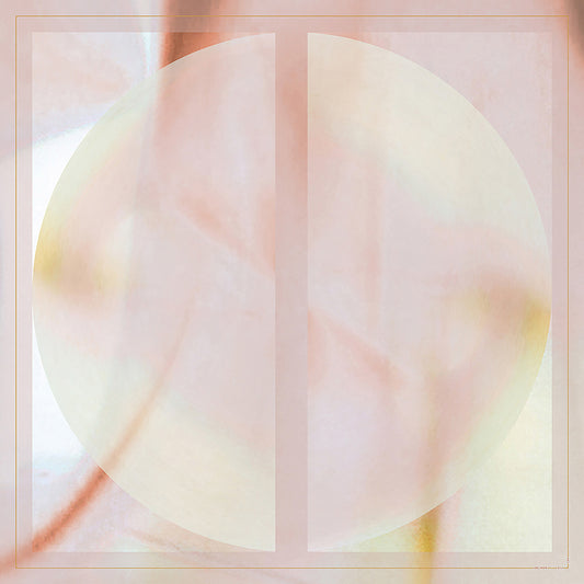 Delinor Carre soie Blush rose vue entiere 35in 90cm luxury pink yellow custom silk scarf