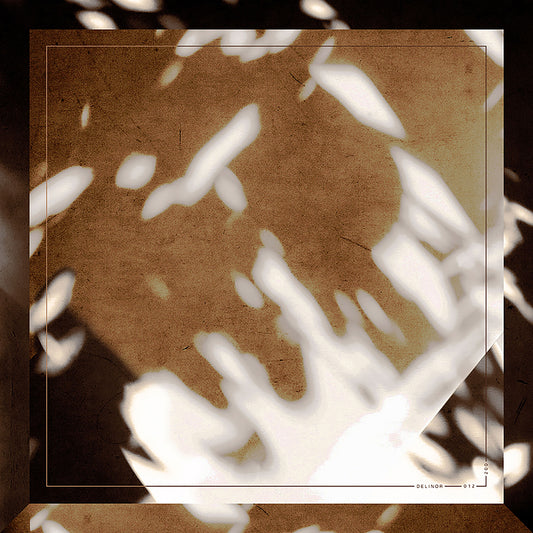 Delinor carre soie Myriad brun blanc vue entiere 16x16 luxury brown mocha white silk scarf