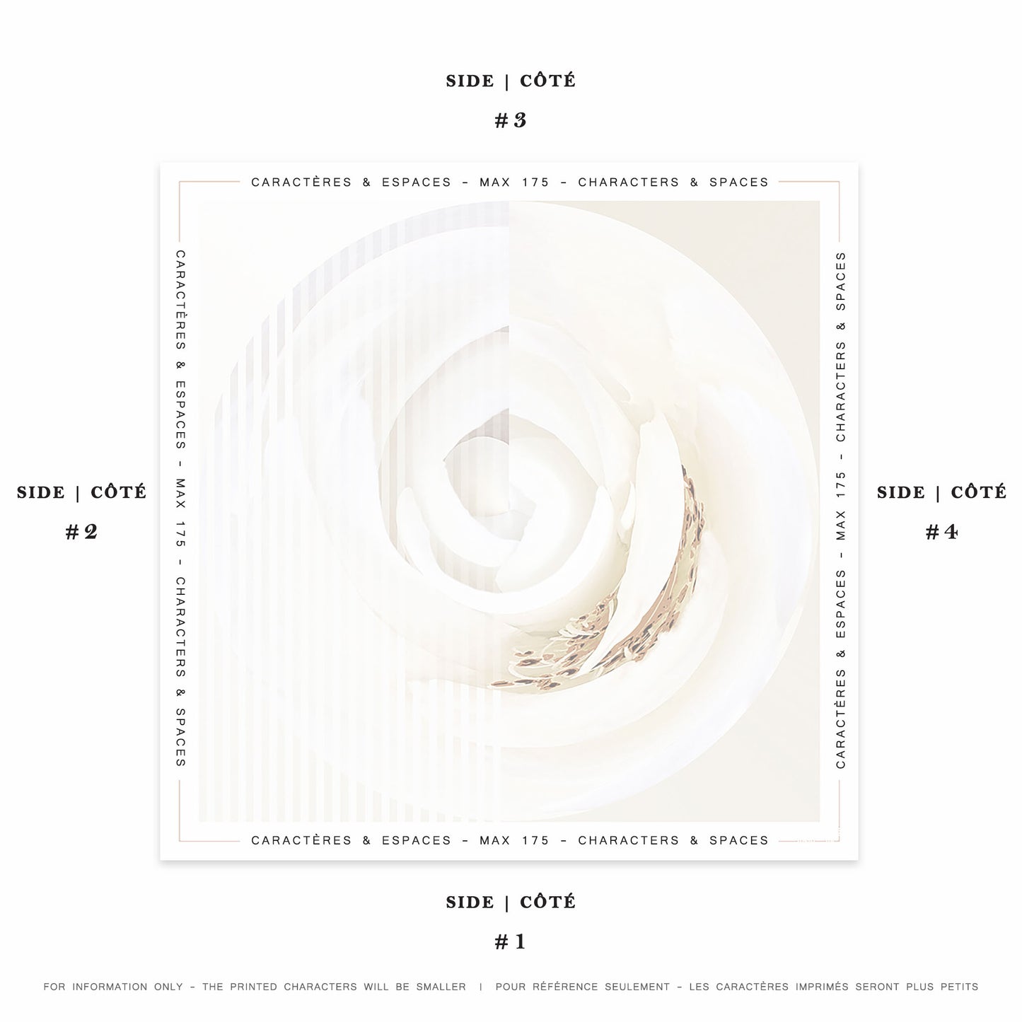 Delinor carre soie Rosa Pax creme mots personnalises 35in 90cm custom notes cream silk scarf