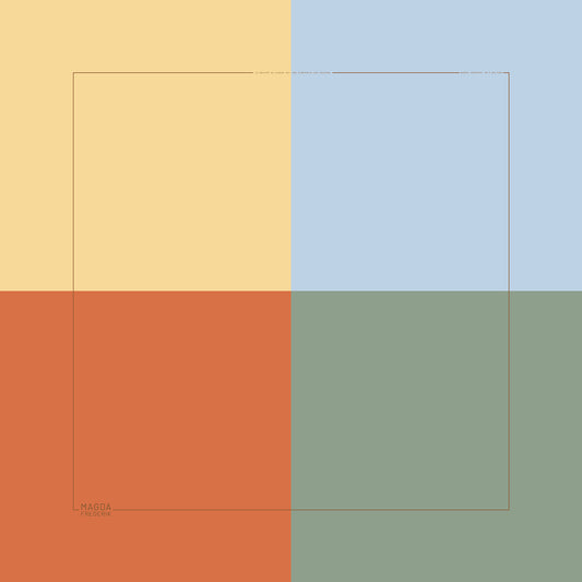 Delinor foulard soie Couleurs du bonheur 50in 127cm luxury orange green blue silk scarf