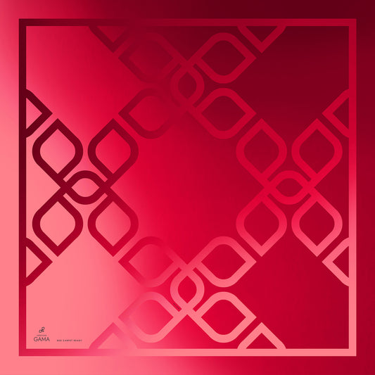 Delinor foulard soie collab creations Gama rouge rose 35in 90cm luxury red pink burgundy silk scarf