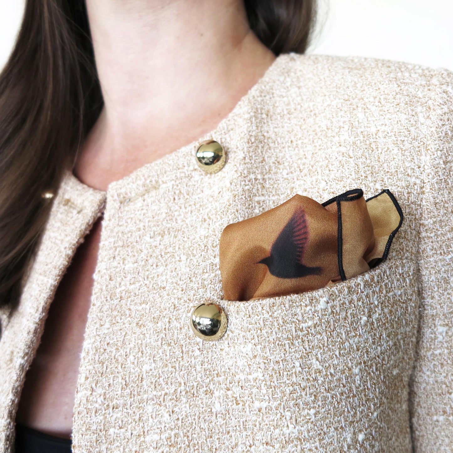 Delinor foulard soie Aera Sienna Petit 16in 40cm luxury silk scarf men hanckerchief mouchoir fall Designed Montreal