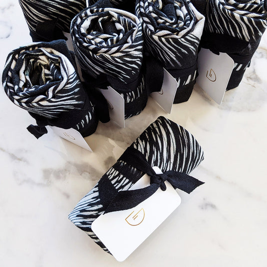 Delinor linge de cuisine Maranola noir blanc16x26in cotton linen black white teatowel bundle