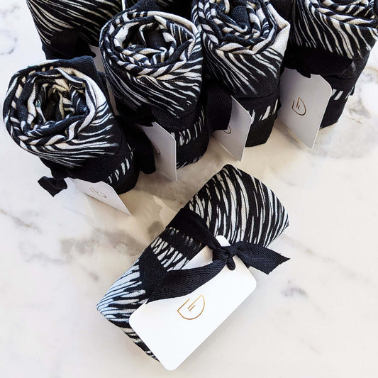 Delinor linge de cuisine Maranola noir blanc16x26in cotton linen black white teatowel bundle