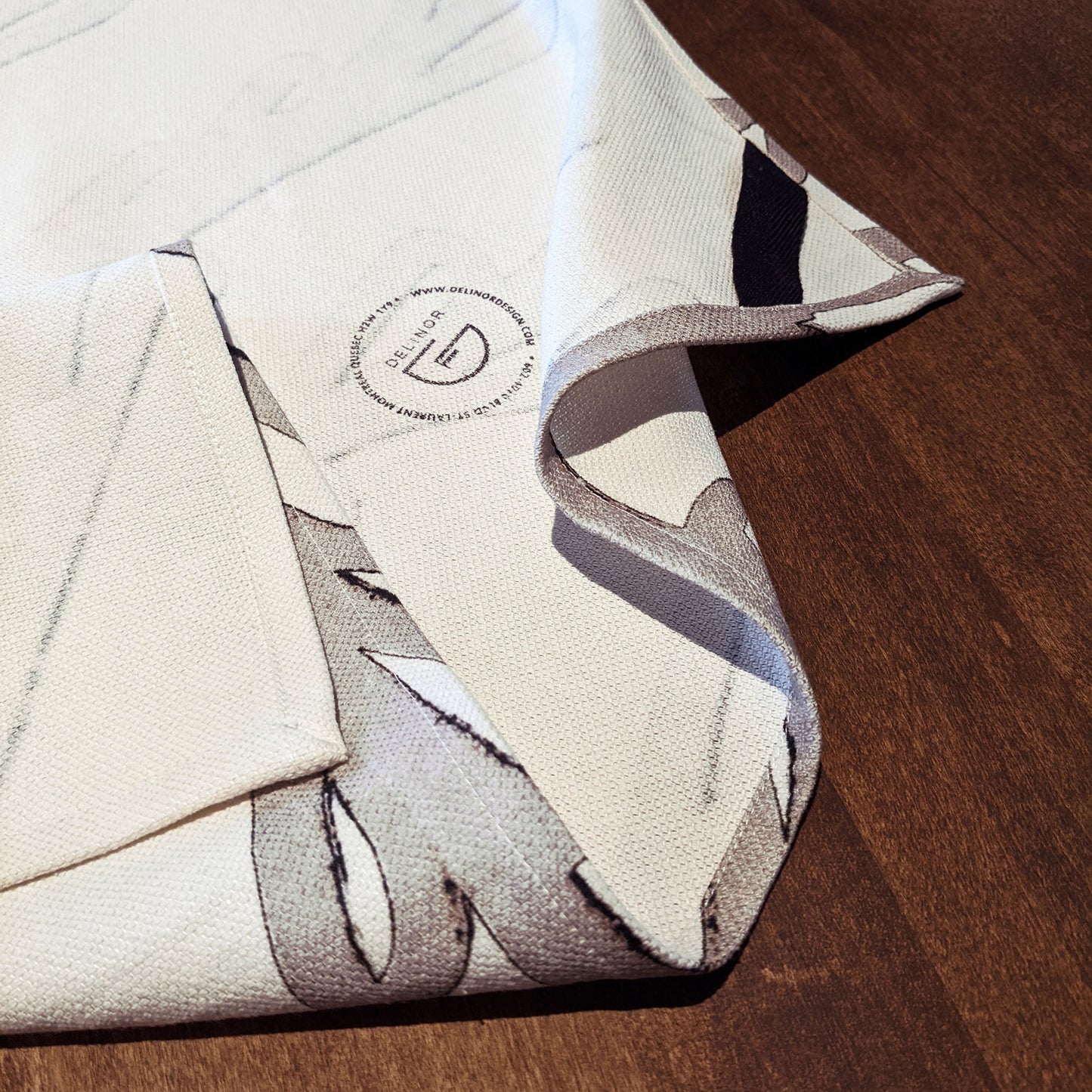 Delinor linge de cuisine Timo noir gris 16x26in cotton linen black gray teatowel brand hanger