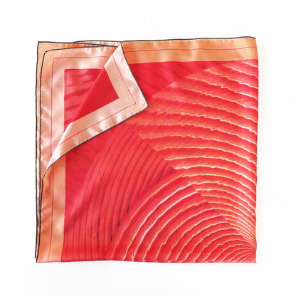 Delinor Carre Aurora soie luxury red coralsilk scarf coral red 35in 90cm folded plie