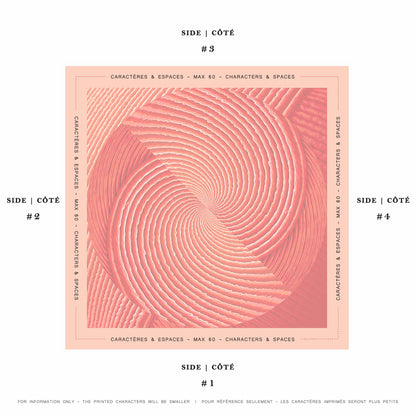 Delinor carre soie Aurora exemple mots personnalises 16x16 notes custom example phrase scarf