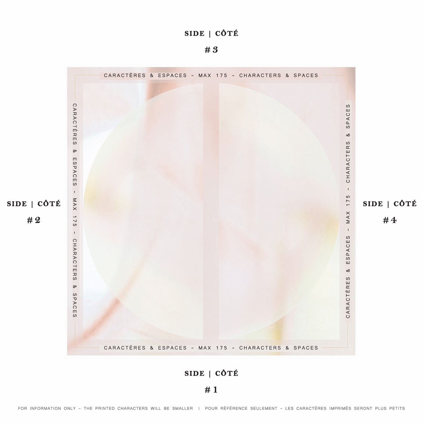 Delinor Carre soie Blush exemple mots personnalises 35in 90cm custom notes example silk scarf 