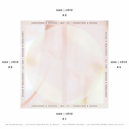 Delinor Carre soie Blush exemple mots personnalises 35in 90cm custom notes example silk scarf 