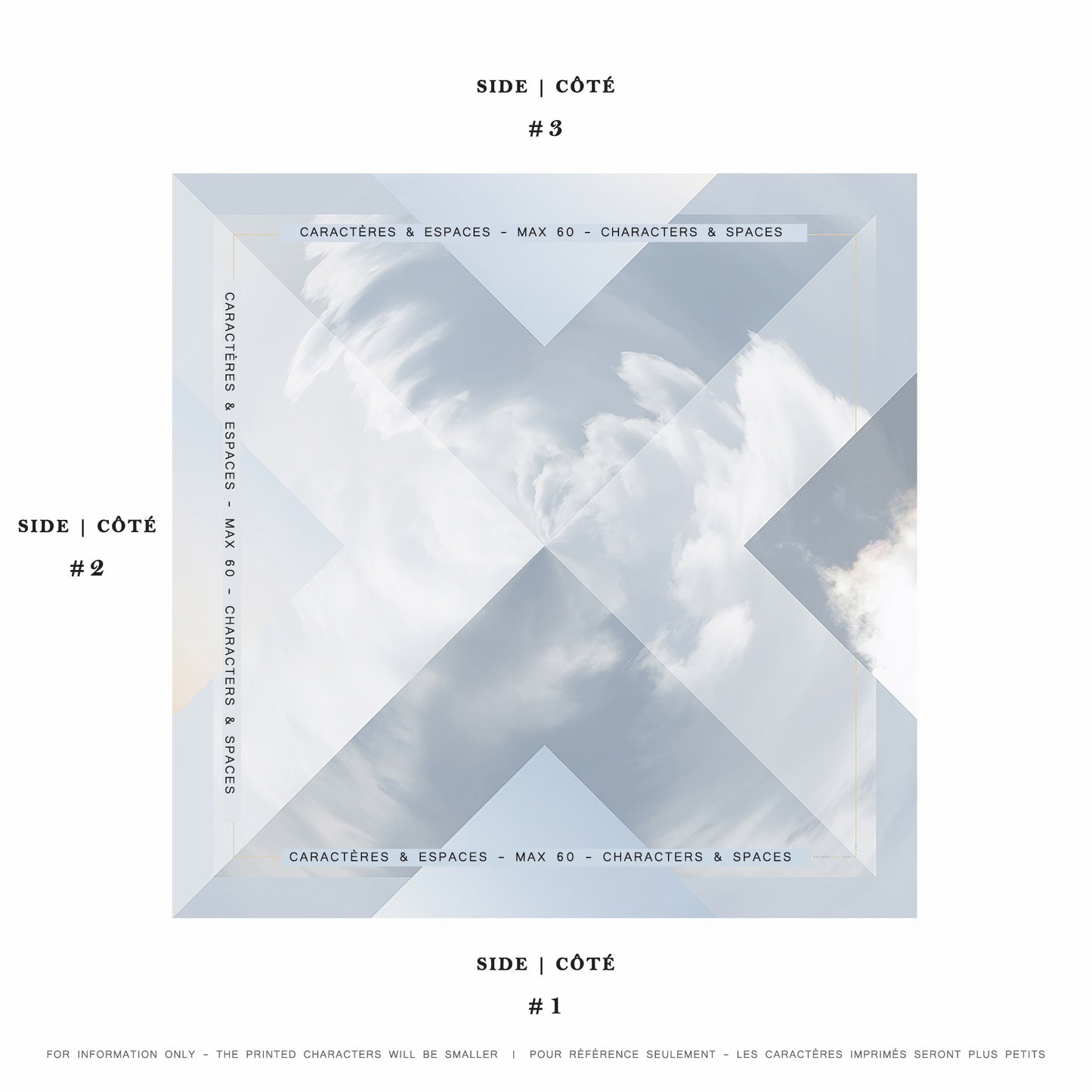 Delinor Carre soie Fidem exemple mots personnalises 35in 90cm custom notes example silk scarf