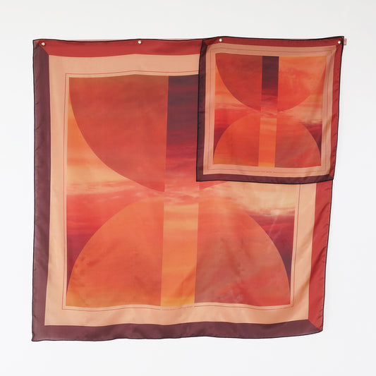 Delinor carre soie Lautitia bourgogne 16x1  luxury red burgundy coral art framed comparison