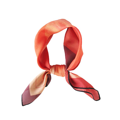 Delinor carre soie Lautitia 16x16 40x40cm silk scarf knot wrap red burgundy coral gift