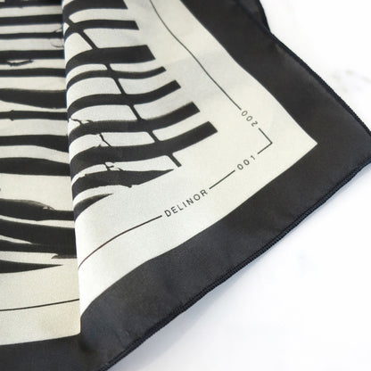 Delinor carre soie Mana noir numero edition limite 16x16 limited edition number example silk scarf 