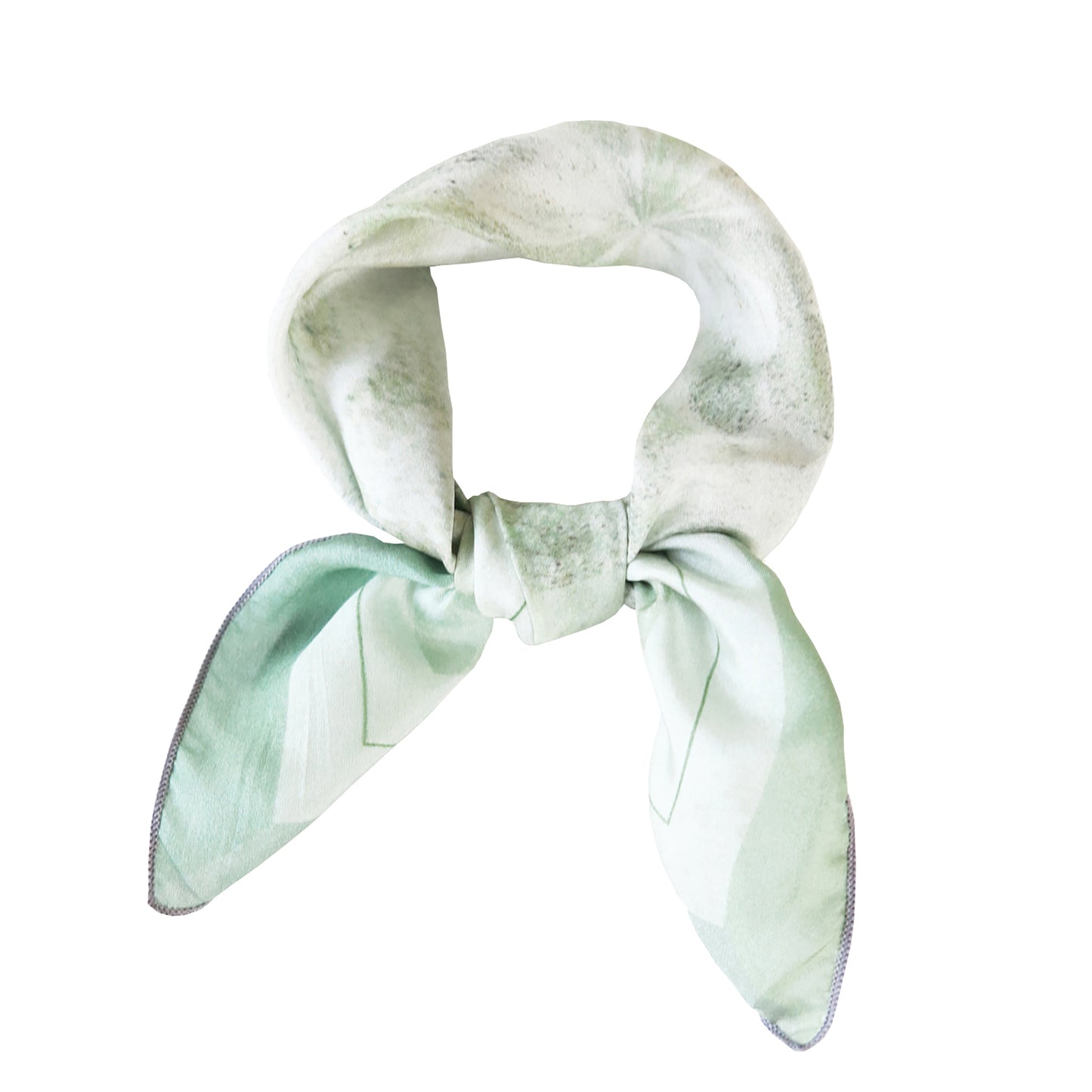 Delinor carre soie Odyssea  vert sauge 16x16  luxury mint green silk scarf knot wrap how to wear