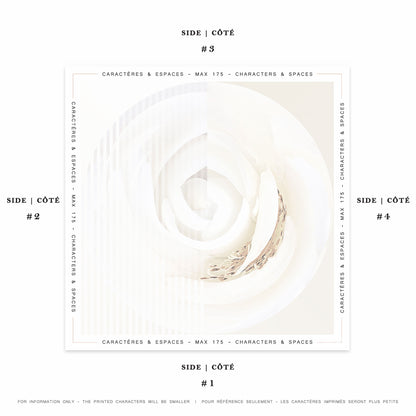 Delinor carre soie Rosa Pax creme mots personnalises 35in 90cm custom notes cream silk scarf 