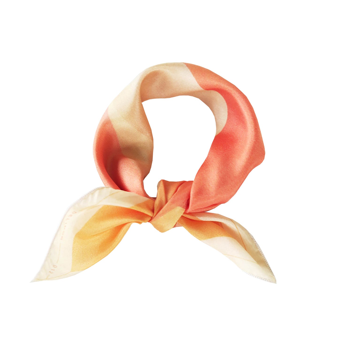 Delinor carre soie Solis jaune creme 16x16 luxury yellow orange silk scarf knot wrap wear