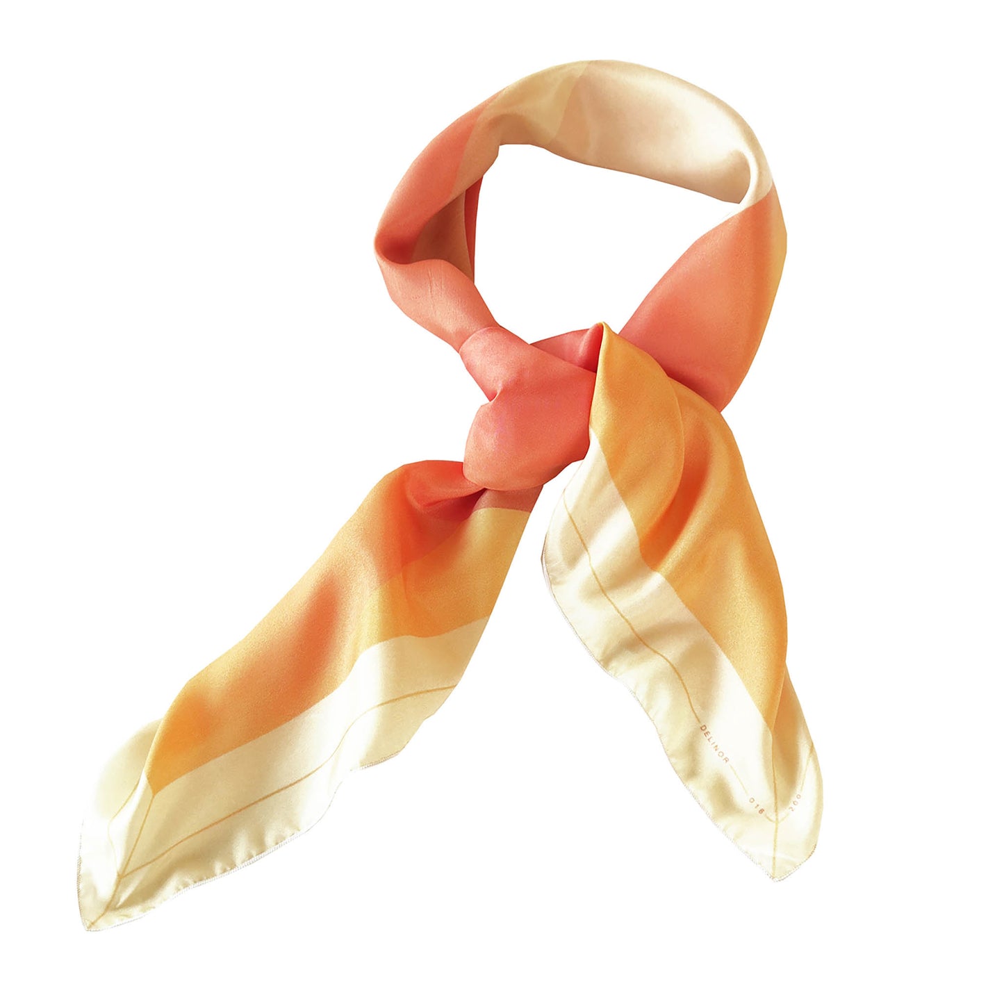 Delinor carre soie Solis jaune 35in 90cm luxury yellow orange silk scarf knot wrap wear