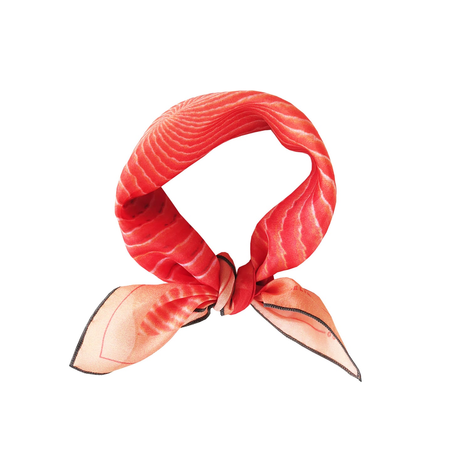 Delinor mouchoir soie Aurora 16x16 luxury red coral silk pocket square knot wrap